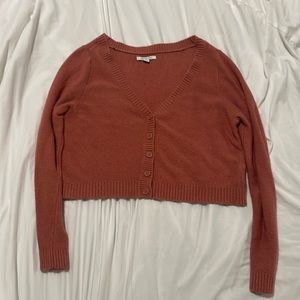 american eagle dusty rose button front cardigan